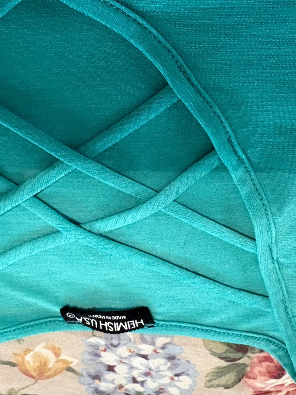 HEIMISH USA Teal Crisscross Front Tank Top